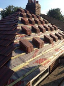 new roof double roman old english concrete tile dry ridge 01