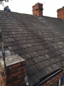 removal of old slate roof supplied and fitted a composite slate. new dry ridge 01