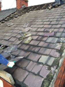 removal of old slate roof supplied and fitted a composite slate. new dry ridge 04