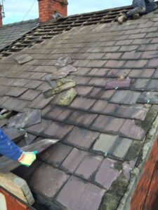 removal of old slate roof supplied and fitted a composite slate. new dry ridge 05