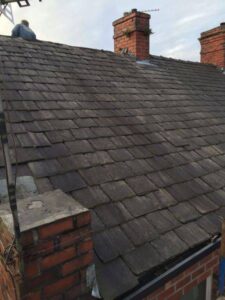 removal of old slate roof supplied and fitted a composite slate. new dry ridge 08